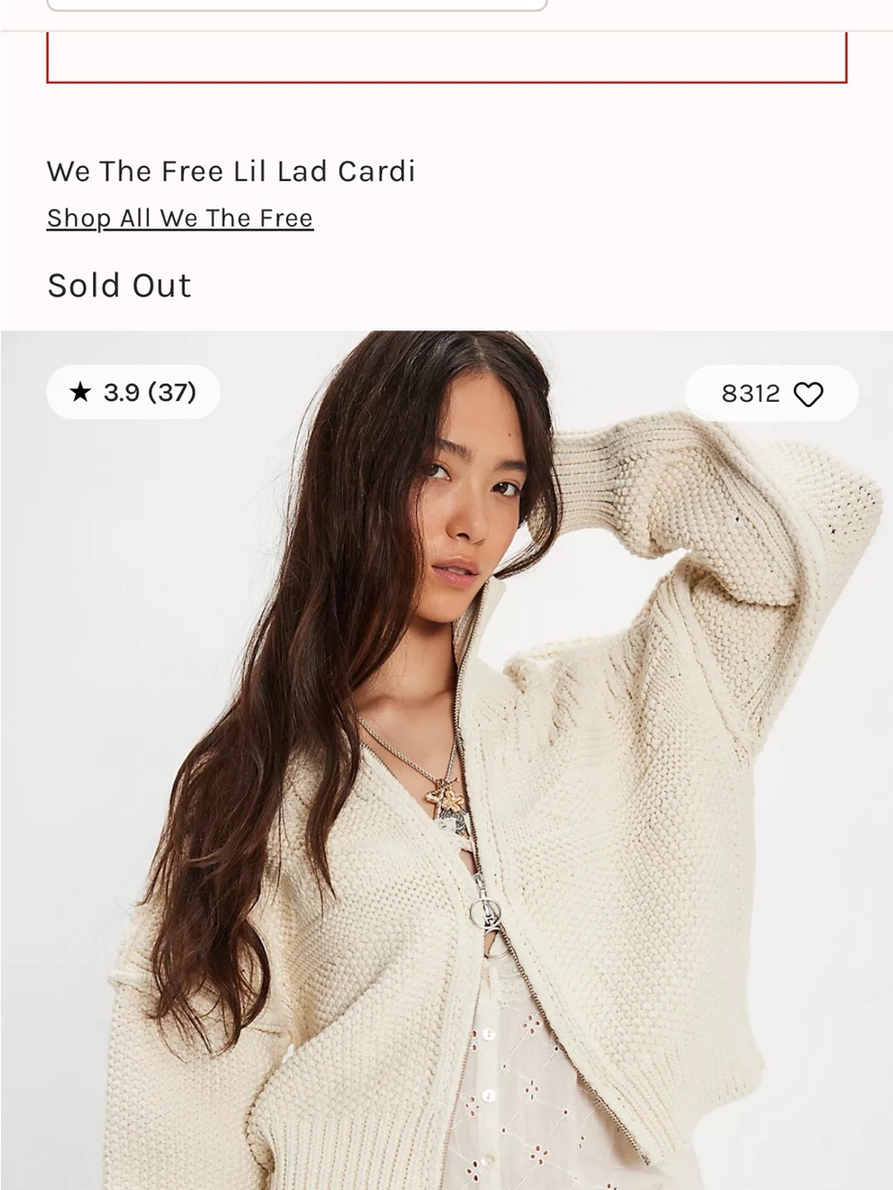 We The Free Cream Knit Lil Lad Cardigan